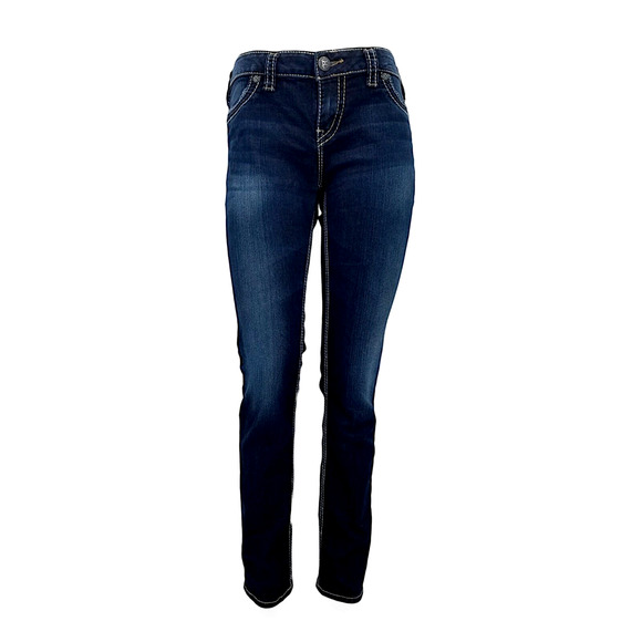 Silver Jeans Co. Western Glove Works Distressed Suki Jegging Blue Size W31 - L31 - Picture 1 of 10